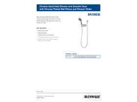 Specification Sheet - Handheld Shower for Grabrail with Slider Chrome