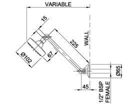 Posh Solus MKII Hi Rise Shower 1 Function Chrome (3 Star)