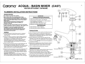 Installation Instructions - Caroma Care Acqua Basin Mixer Tap Chrome (5 Star)