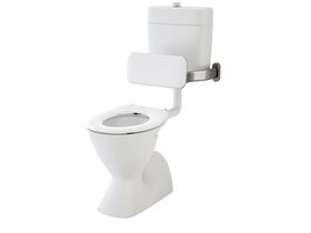 Cosmo Care S Trap White Toilet Suite & Backrest with Caravelle Single Flap Seat (4 Star)