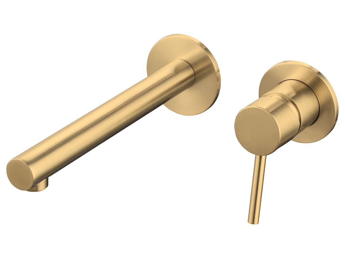 Mizu Drift MK2 Wall Bath Mixer Set with 2 Cover Plate Design Brushed Gold from Reece