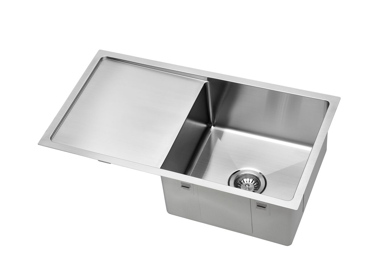 Memo Zenna Single Bowl Sink No Taphole With Reversible Drainer Stainless Steel From Reece 7065