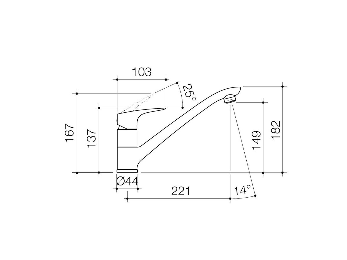 Caroma Care Plus Sink Mixer Standard Handle Hot - Cold Indicators