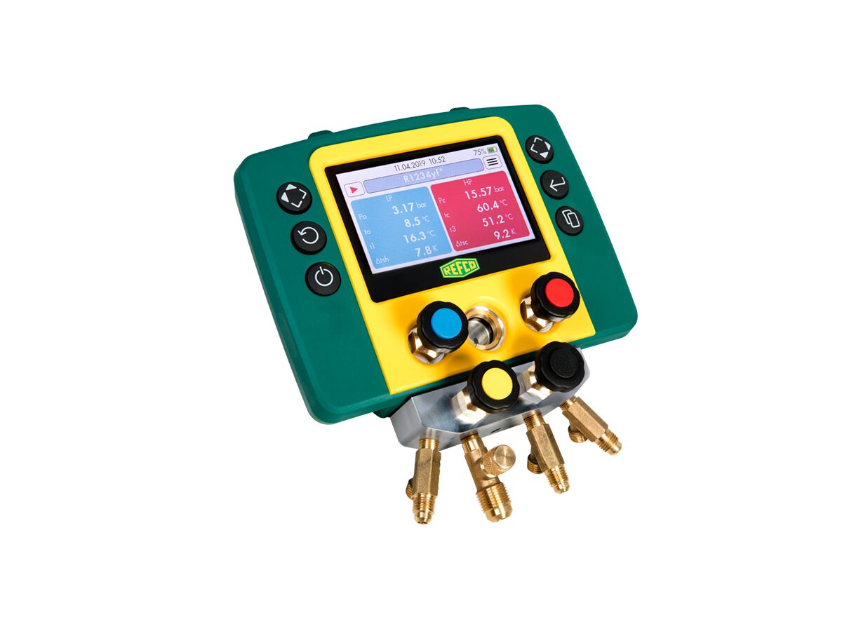 Refmate 4 Digital Manifold With 2 Temperature Sensors & 5 x 60" Hoses