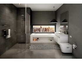 Kado Lux Fixed Shower Screen Panel and Ceiling Support 1200mm Chrome