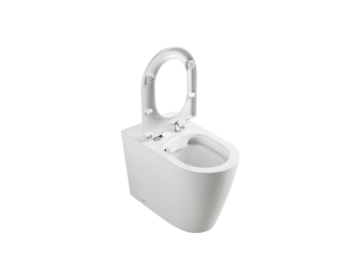 Wolfen Ambulant Back To Wall Rimless Toilet Suite Single Flap Seat White (4 Star)