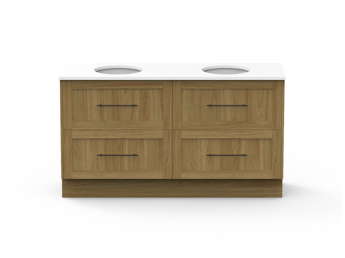Kado Lux 1500mm All Drawer Floor Mounted Vanity Unit 4 Drawers Double