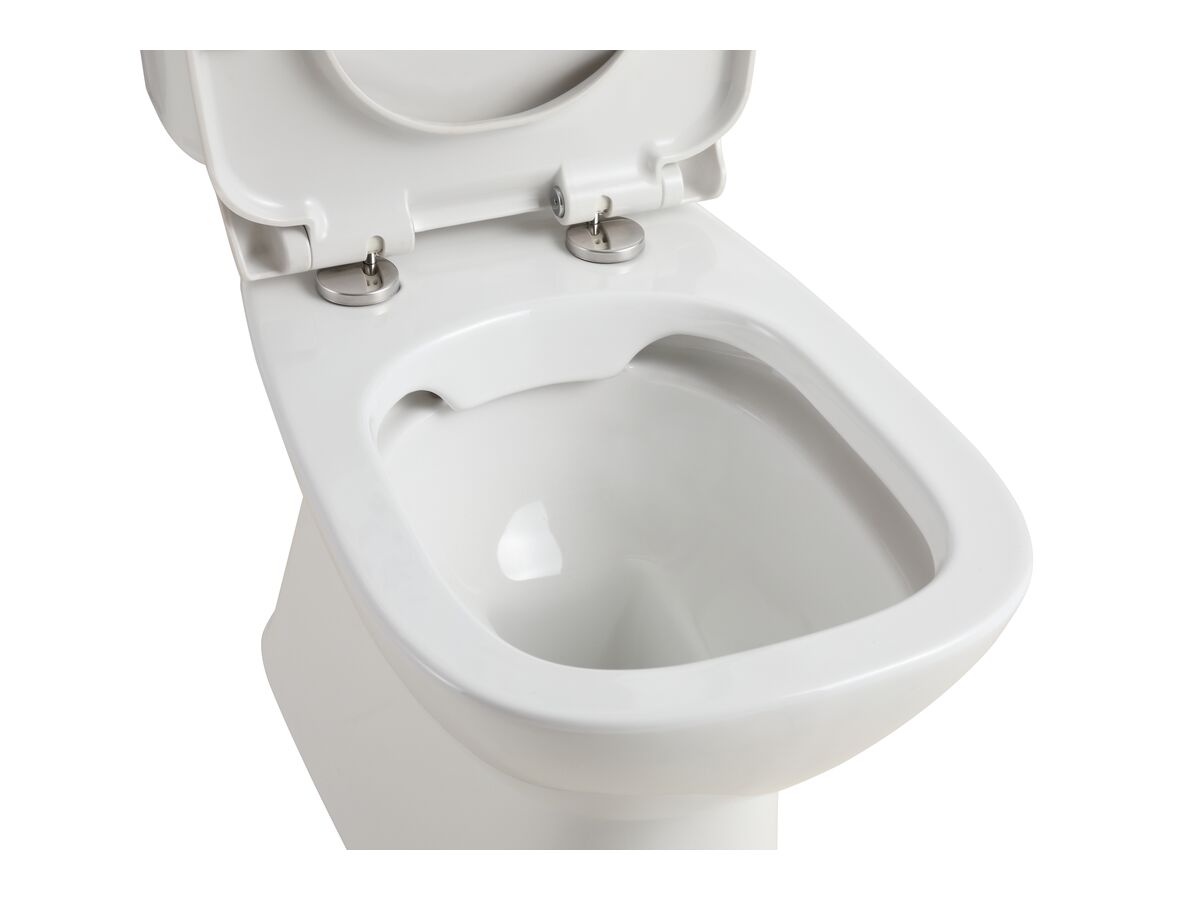 Posh Domaine Rimless Close Coupled Back to Wall Toilet Suite Back Inlet with Soft Close Quick Release Seat (4 Star)