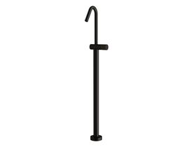 Milli Pure Floor Mounted Bath Mixer Tap with Linear Textured Handle Trimset Matte Black