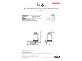 Specification Sheet - Milli Glance Wall Mounted Soap Dispenser with Shelf Chrome