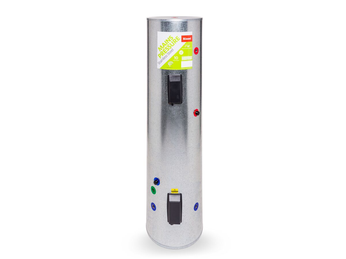 Rinnai 300L Stainless Steel Mains Electric Single Coil Hot Water Cylinder