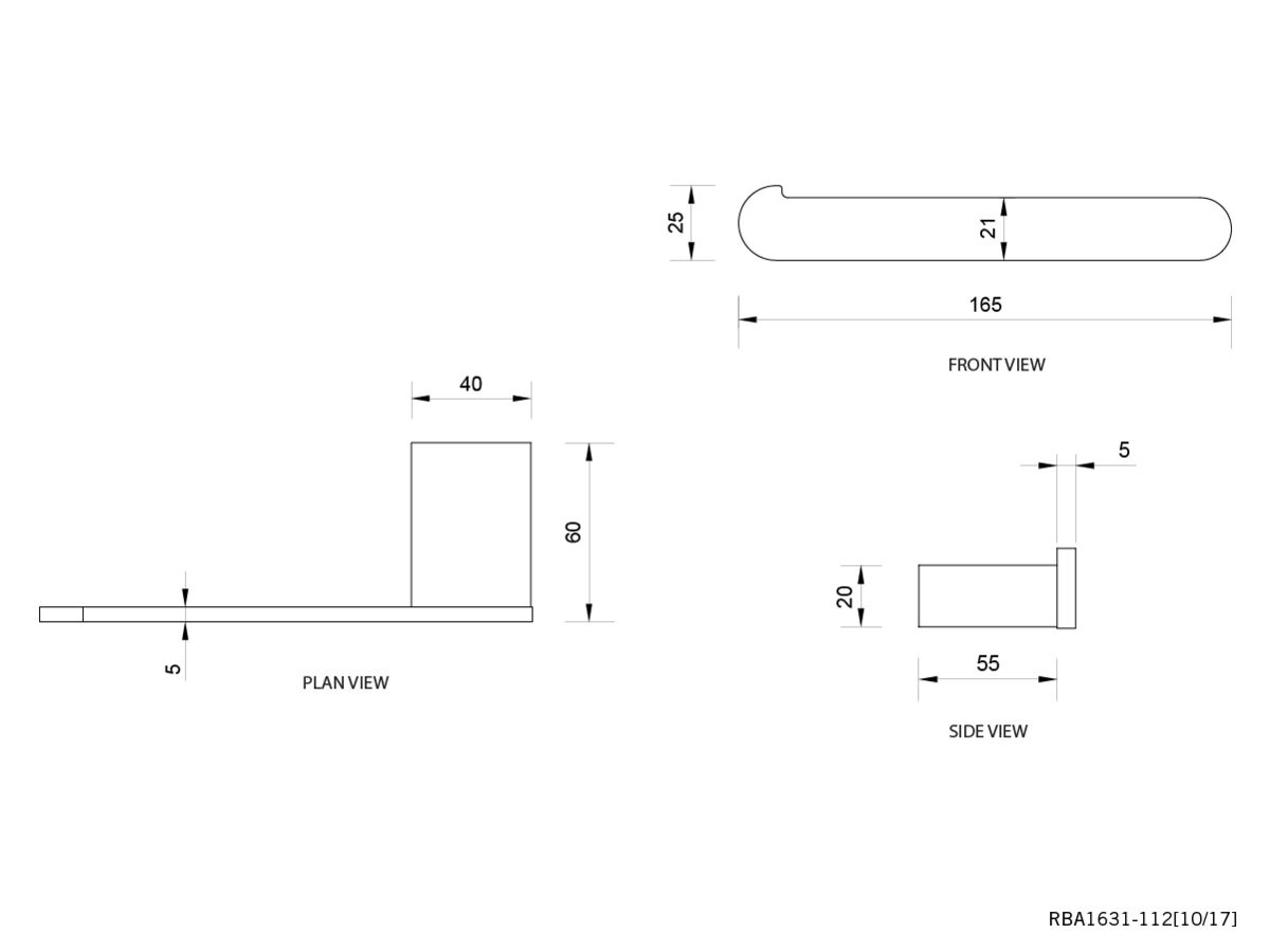 Oken Single Toilet Roll Holder 165mm Chrome