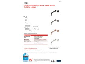 Technical Guide - Milli Pure Progressive Wall Basin Mixer System 160mm Rose Gold (3 Star)