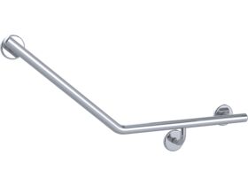 Mizu Drift 450 x 450 x 40 Degree Ambulant Toilet Grab Rail - Right Hand Polished Stainless