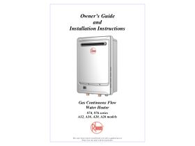 Owner's Manual & Installation Instructions - Rheem 26L CF Hot Water Unit