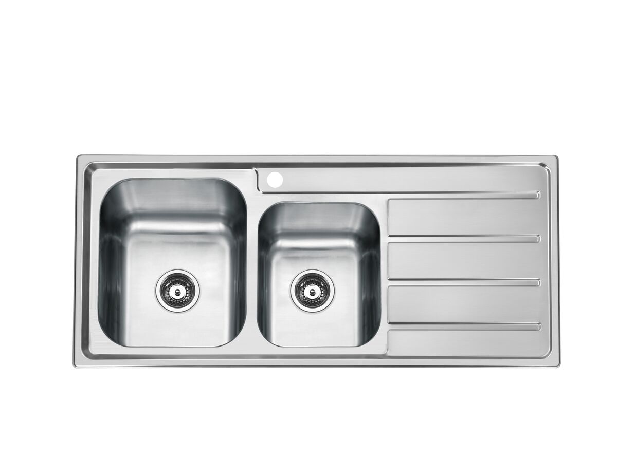 Posh Solus MK3 1 3/4 Bowl Inset Sink, 1 Taphole, Left Hand Bowl Stainless Steel
