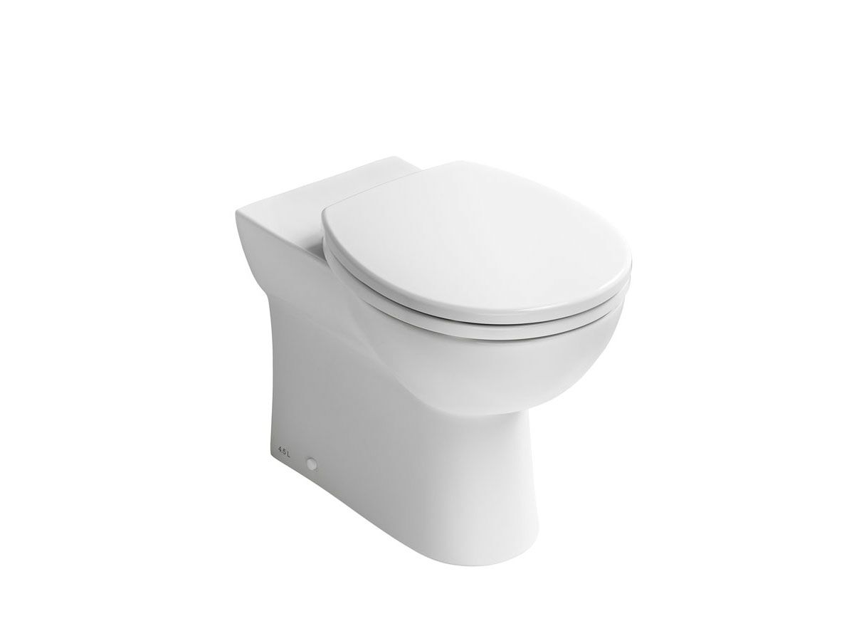 Portman 21 Rimless Overheight Back to Wall Pan 610mm & Double Flap Toilet Seat White (4 Star)