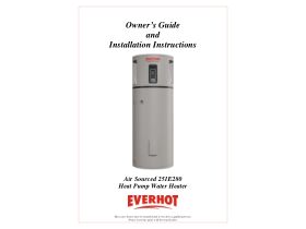 Installation Instructions - Everhot 280L Heat Pump