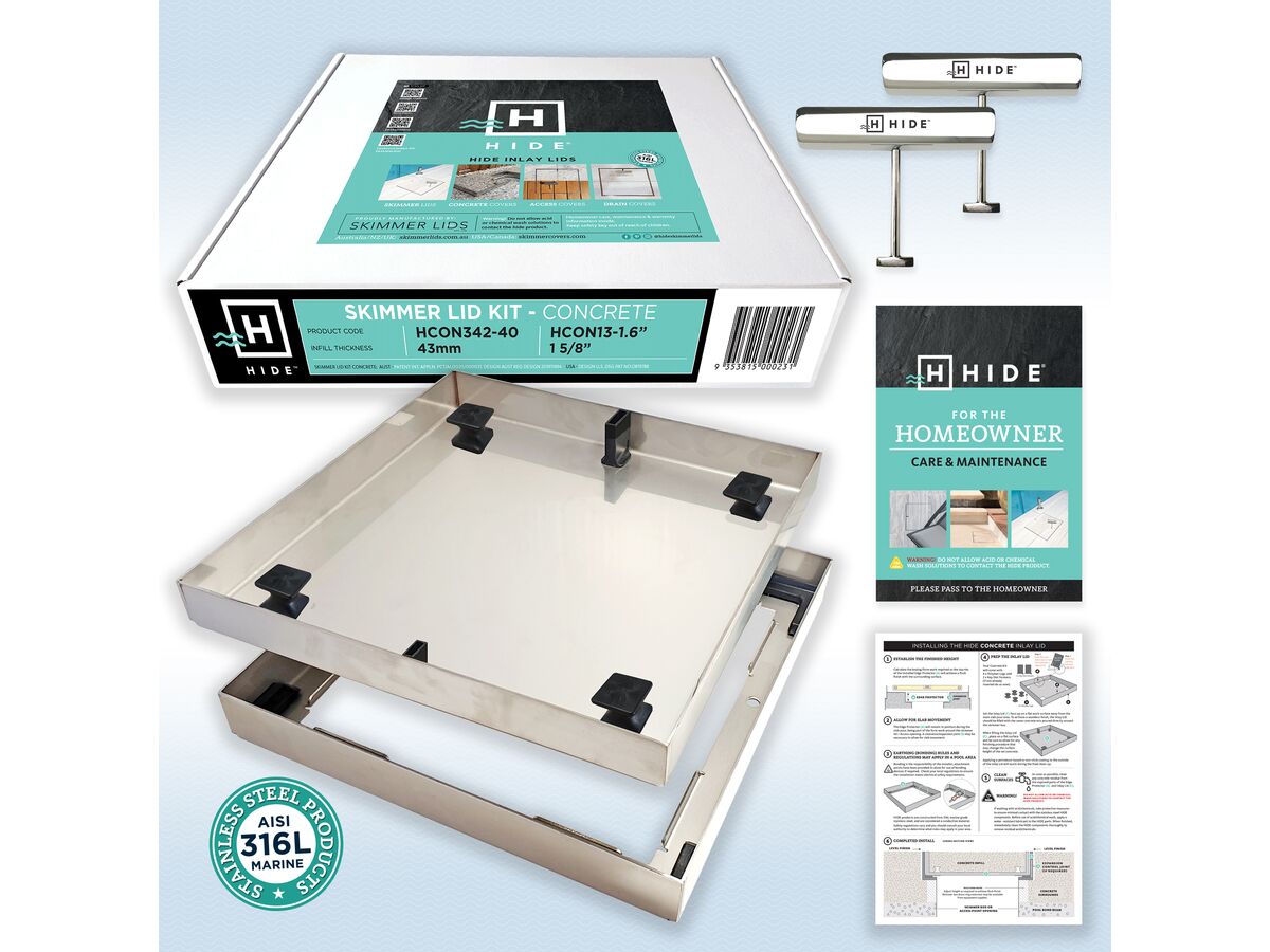 342mm Hide Skimmer Lid Kit Concrete 40mm from Reece