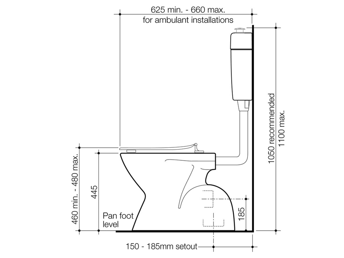 Cosmo Care 4.5/3 White Toilet Suite S Trap with Caravelle Double Flap Sorrento Blue Seat (4 Star)