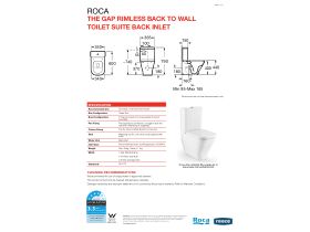 Technical Guide - The Gap Rimless Close Coupled Back To Wall Back Inlet Toilet Suite White (4 Star)