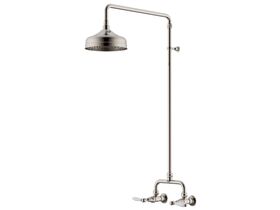 Milli Monument Edit Exposed Shower Set Lever Porcelain Handles Brushed Nickel (3 Star)