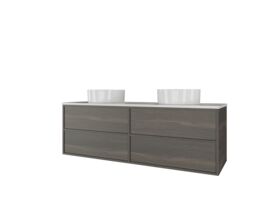 Kado Aspect Wall Hung Vanity Unit 1500mm Double Bowl 4 Drawer Corian 20mm Top