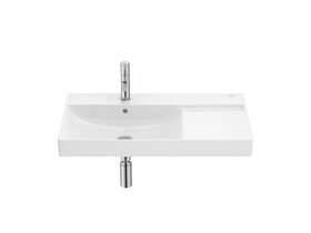 Roca Ona Wall Hung Basin 800mm x 460mm 1 Taphole with Right Hand Shelf Overflow White