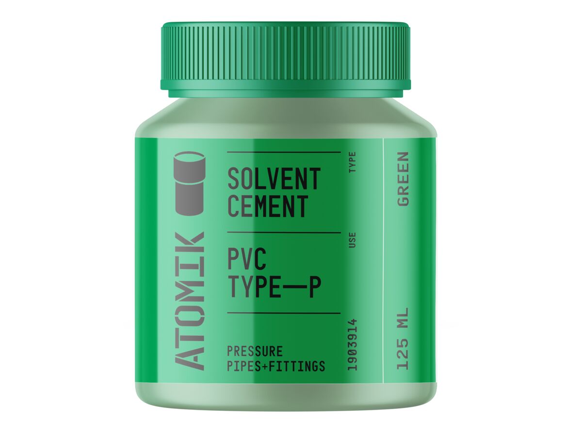Atomik Solvent Cement PVC Pressure Green 125ml from Reece