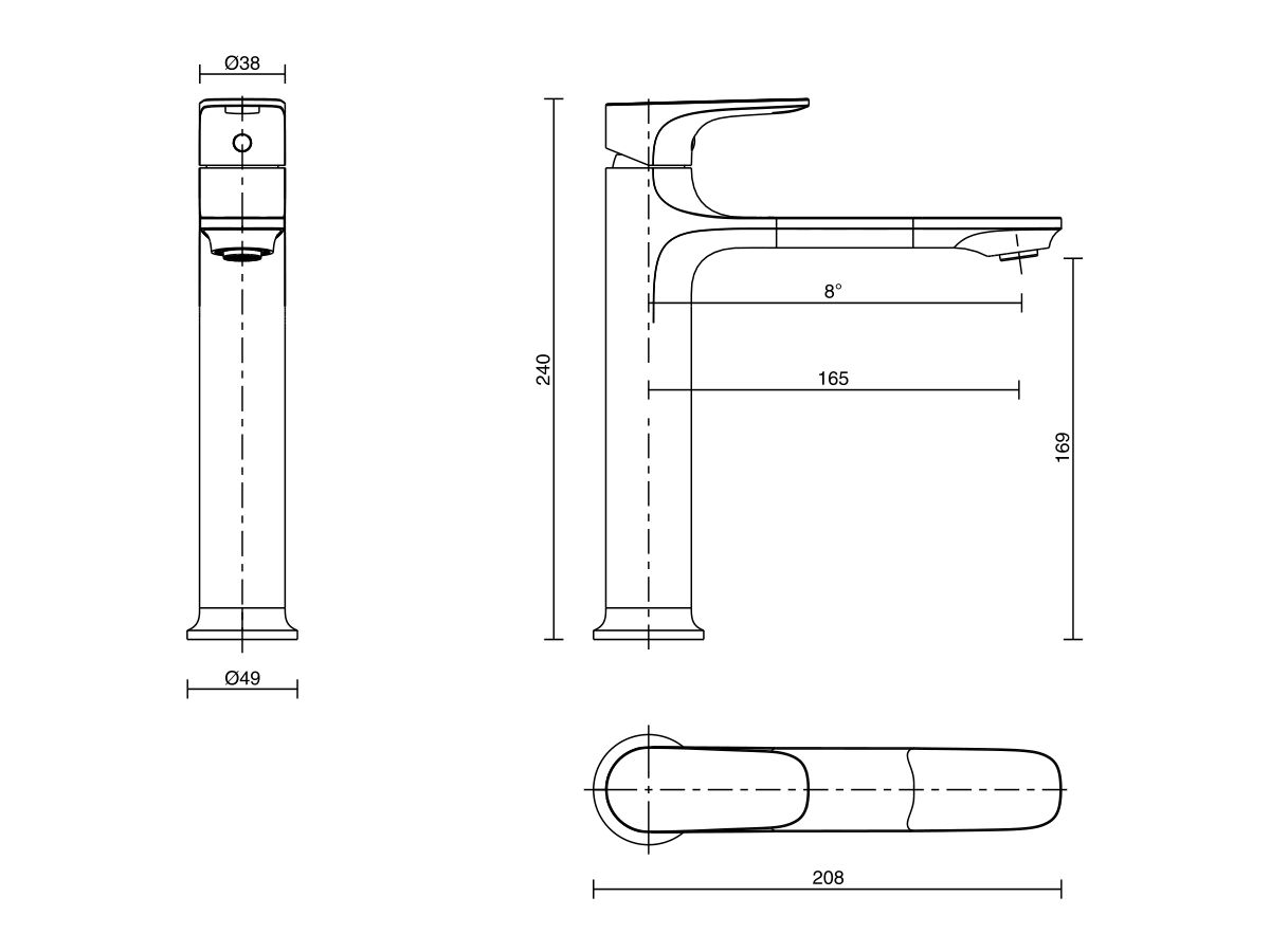 Mizu Silk Medium Height Basin Mixer Matte Black (5 Star) from Reece