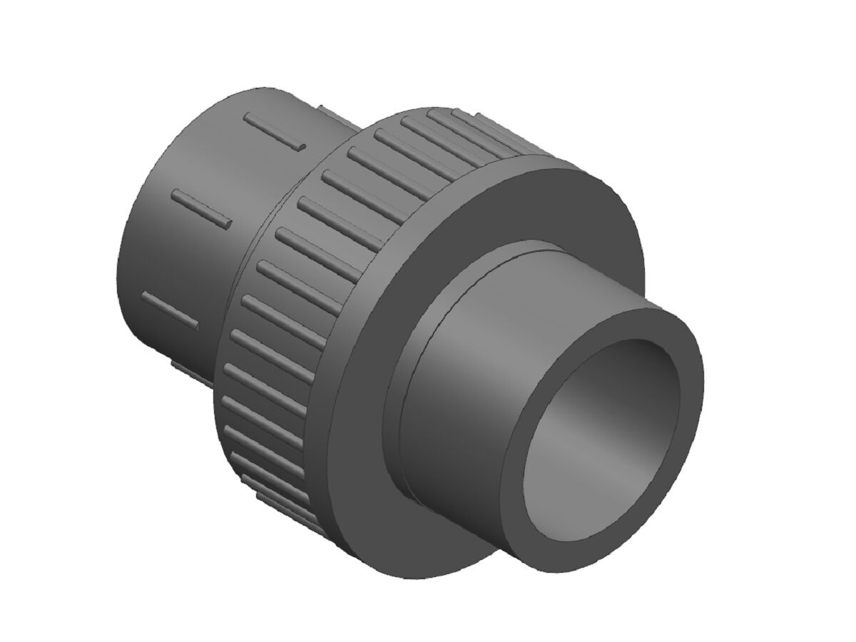 Schedule 80 PVCU Barrel Union (Plain Female x Plain Female) EPDM Seal