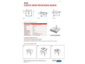 Technical Guide - AXA Cento Semi Recessed Basin 1 Taphole White