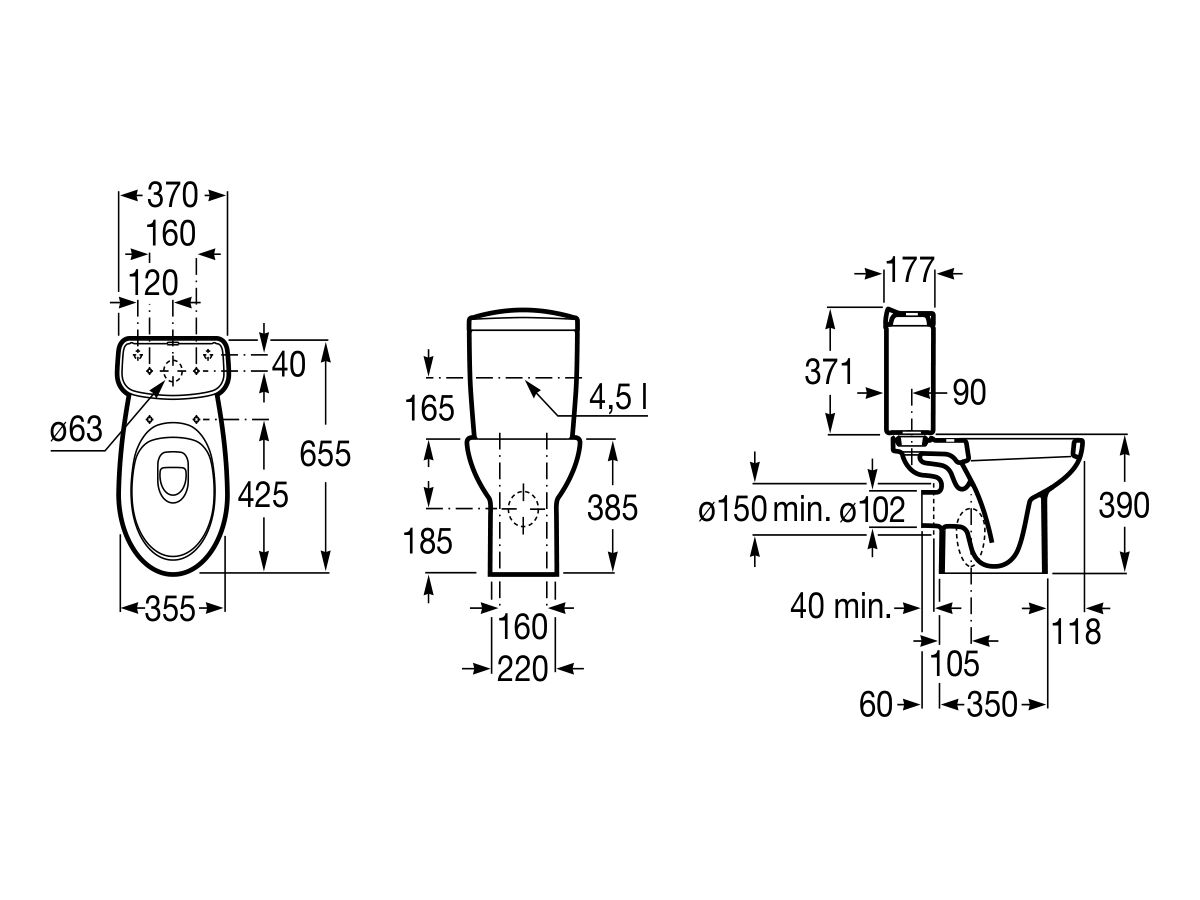 Victoria Close Coupled P Trap Toilet Suite with Soft Close Seat White