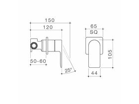 Urbane II Bath / Shower Mixer Square Cover Plate Matte Black