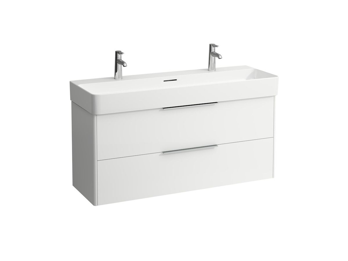 LAUFEN Val Wall Basin 2 Taphole with Overflow 1200x420 White