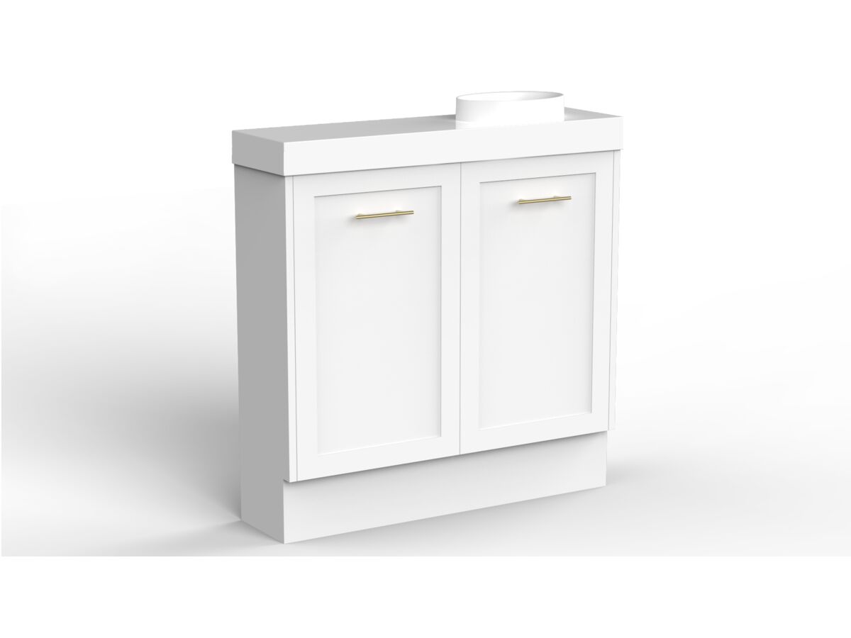 Kado Lux Petite Vanity Unit Floor Mount 900 Right Bowl Statement Top (Basin Included)