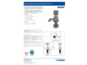 Specification Sheet - Enware Pillar Cock Cam Action Type 48 Spring Load 15mm Chrome (4 Star)