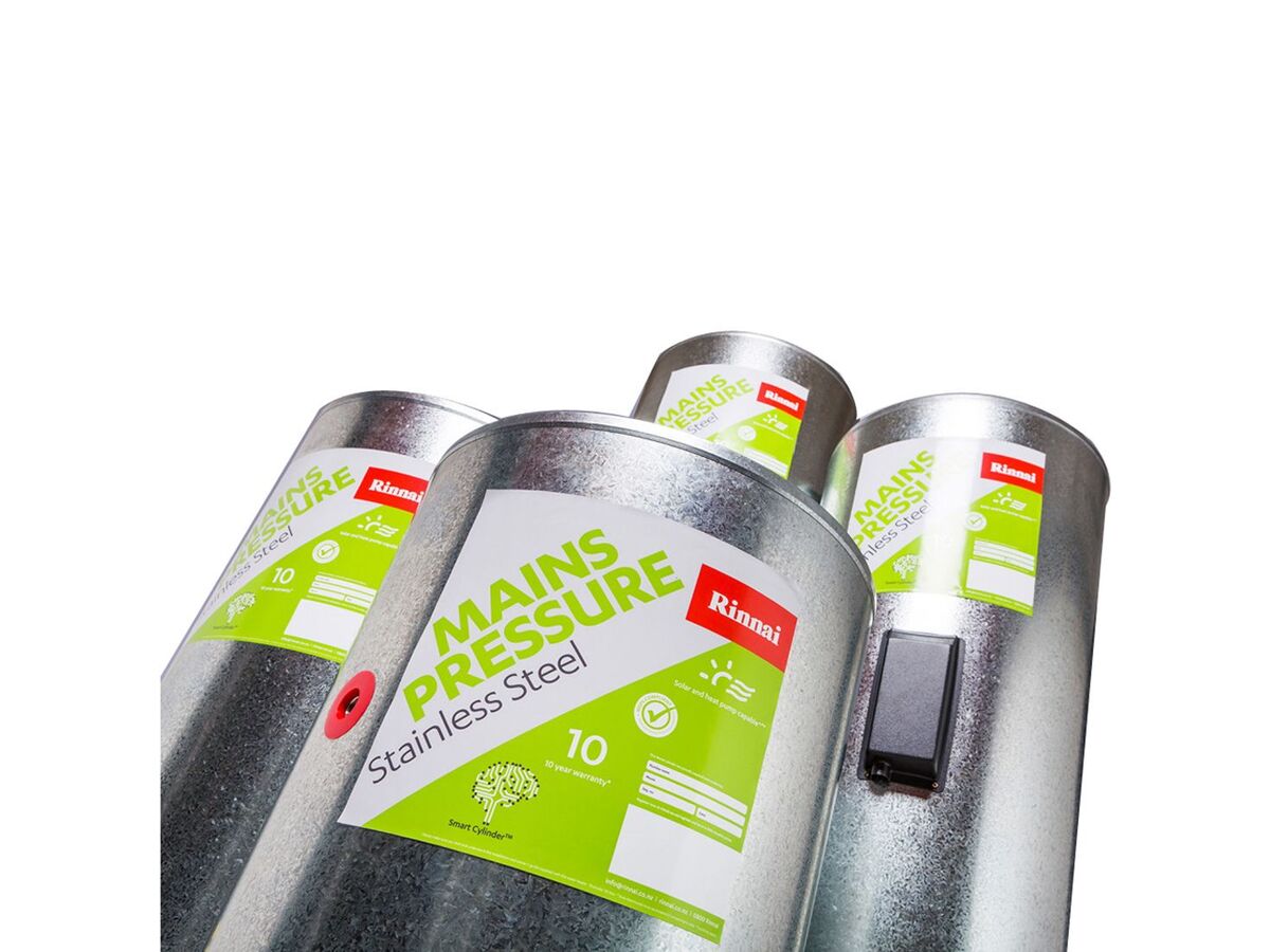 Rinnai Smart Cylinder Mains Pressure Stainless Steel Hot Water Cylinder