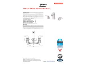 Specification Sheet - American Standard Signature Basin Set Chrome (5 Star)