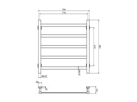 Mizu Bloc MK2 750 x 800mm Heated Towel Rail