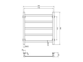 Mizu Bloc MK2 750 x 800mm Heated Towel Rail