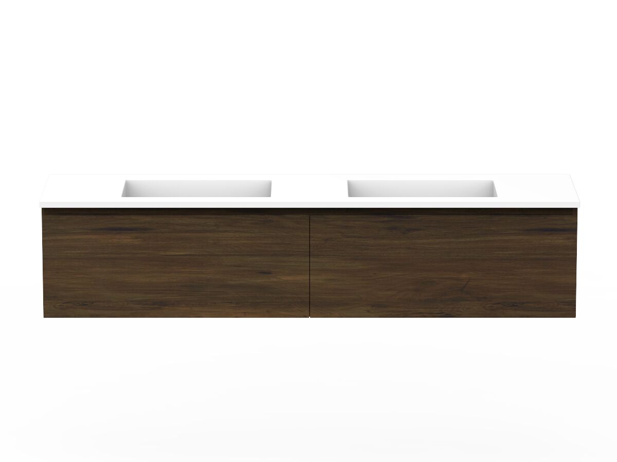 Posh Domaine 1800mm Wall Hung Vanity Unit AllDrawer Double Bowl