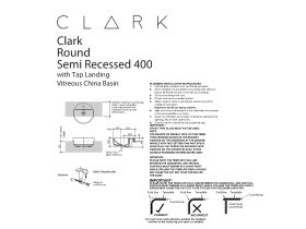 Installation Instructions - Clark Round Semi Recessed Basin with Overflow 1 Taphole Including Chrome Pop Up Waste 400mm White