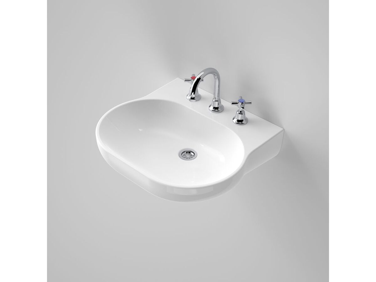 Caroma Opal Wall Basin without Overflow 3 Taphole 510mm White