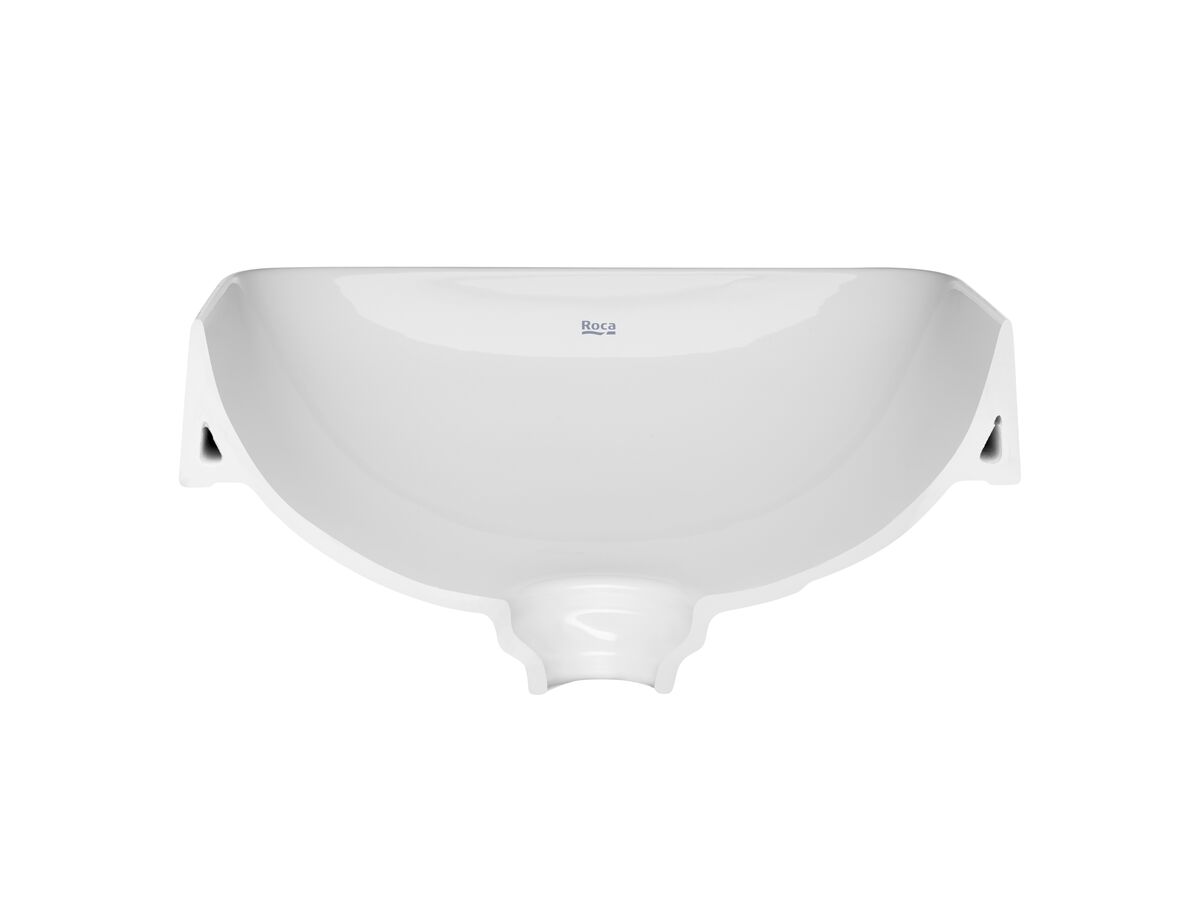 Roca Inspira Square Semi Inset Basin No Taphole 370 x 370 x 75mm White