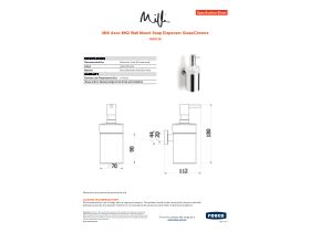 Specification Sheet - Milli Axon MK2 Wall Mount Soap Dispenser Glass/Chrome