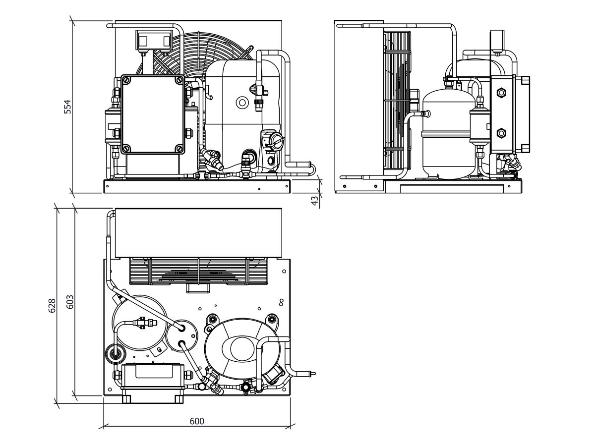Tecumseh EVO Condensing Unit 2HP R404A MHBP EPCH4524Z1 Phase from Reece