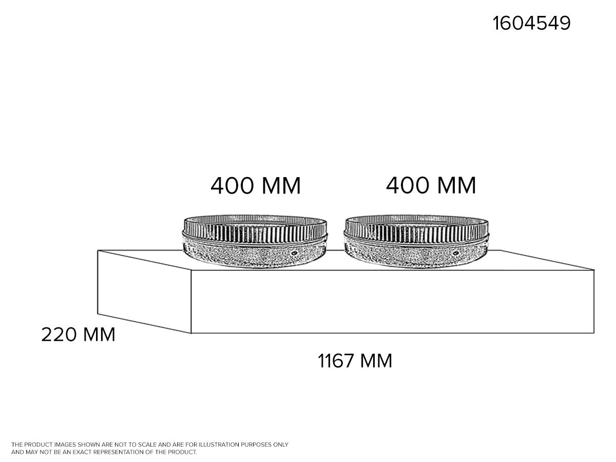 Return Air Plenum - 1167mm x 220mm With 2 x 400mm Spigots