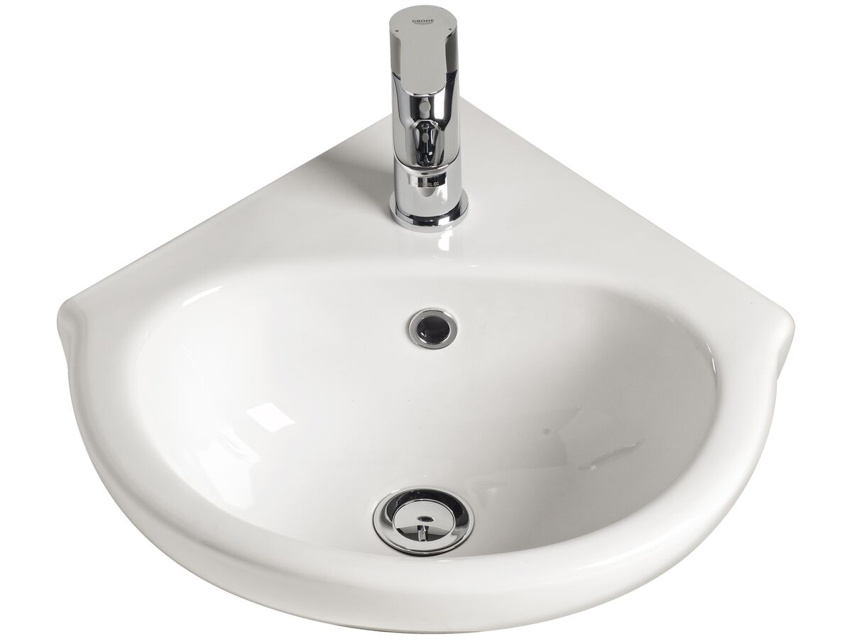American Standard Studio Corner Wall Basin 1 Taphole with Fixing Kit