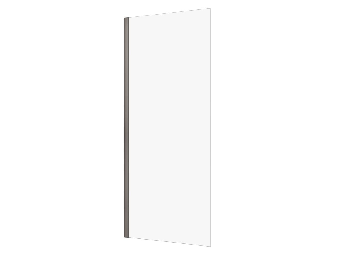 Hero - Kado Lux Frameless Rectangular Panel with Wall Channel Clear Glass 900mm Brushed Gunmetal